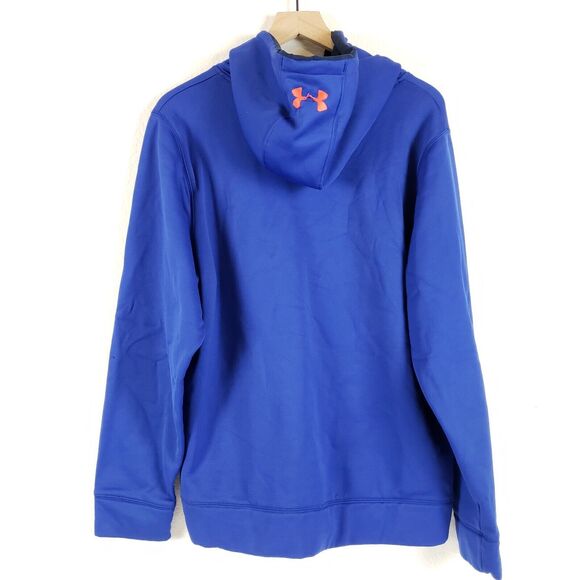 Under Armour UA Storm Hoodie Men SIZE L Blue Hooded Pullover Training Gym FLAWS - Picture 3 of 14